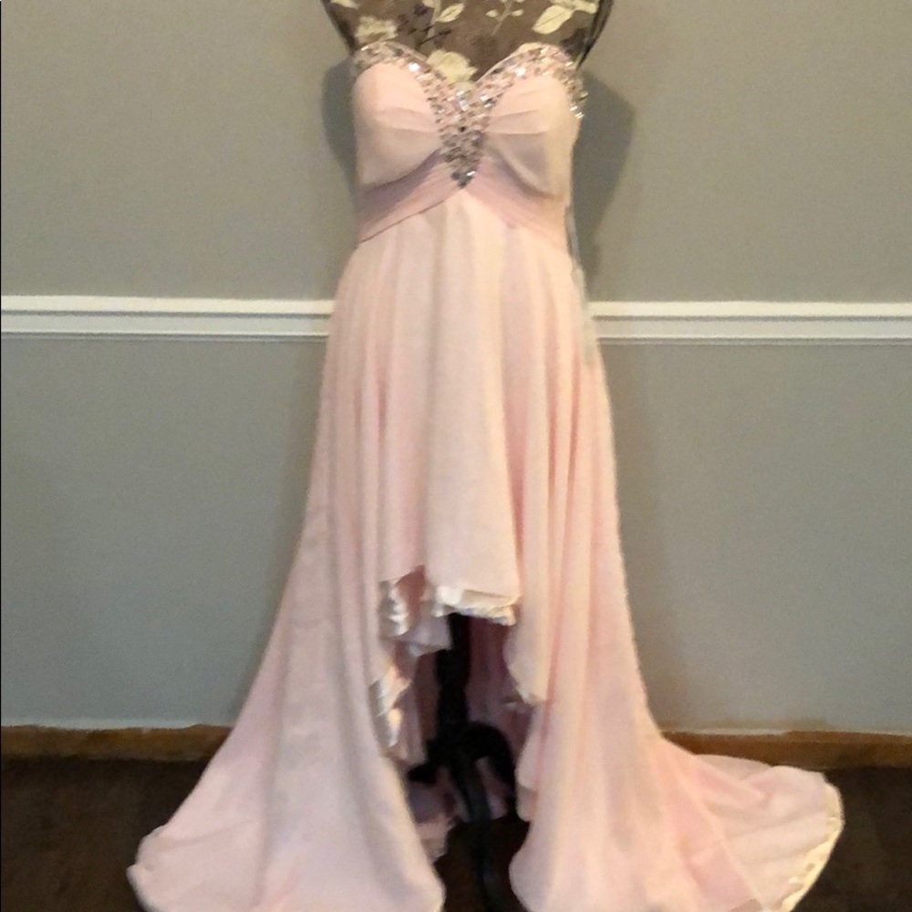 Prom High Low Blushing Pink Dress
